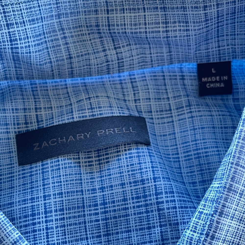Zachary Prell Blue Short Sleeve Button Down Size Large - Picture 3 of 4